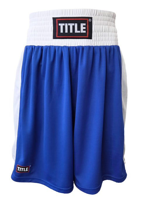 Title Boxing Trunks: - Air Mesh - Blue